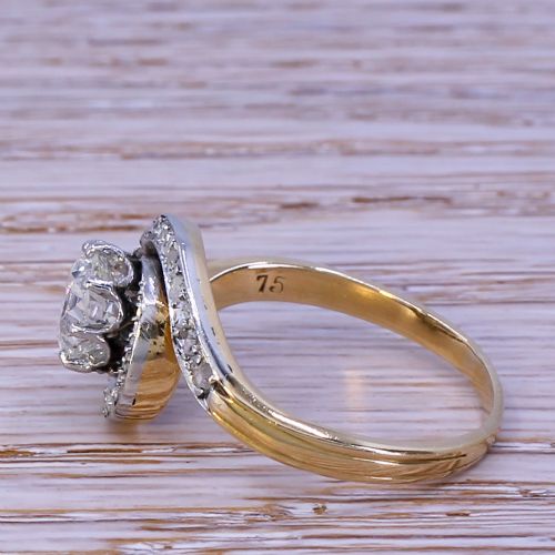 fig 2. Edwardian 1.55 Carat Old Cut Diamond Tourbillon Ring, circa 1910