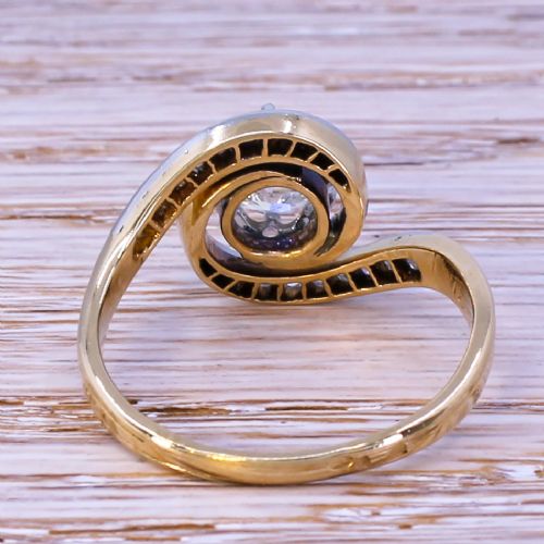 fig 3. Edwardian 1.55 Carat Old Cut Diamond Tourbillon Ring, circa 1910
