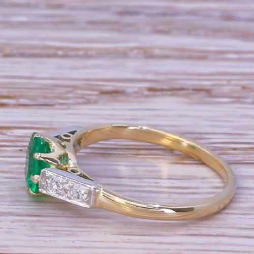 fig 2. Art Deco 0.80 Carat No Oil Emerald Solitaire Ring, circa 1920