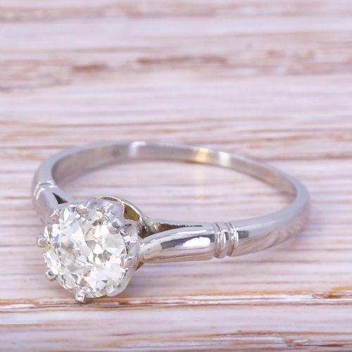 Art Deco 0.86 Carat Old Cut Diamond Engagement Ring, Circa 1935