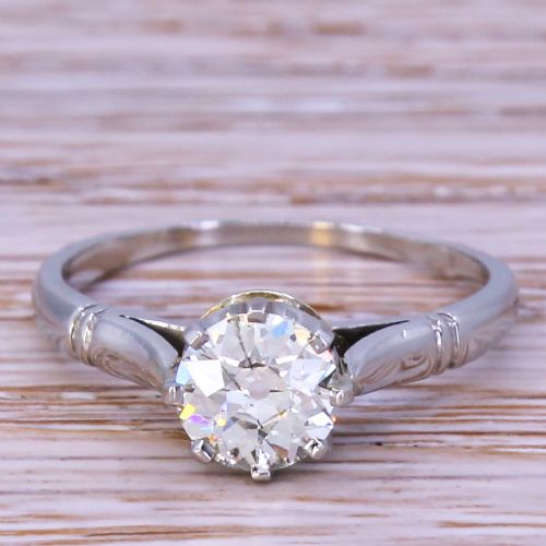 fig 1. Art Deco 0.86 Carat Old Cut Diamond Engagement Ring, circa 1935