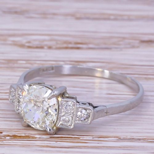Art Deco 1.21 Carat Old Cut Diamond Engagement Ring, Circa 1925