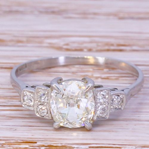 fig 1. Art Deco 1.21 Carat Old Cut Diamond Engagement Ring, circa 1925