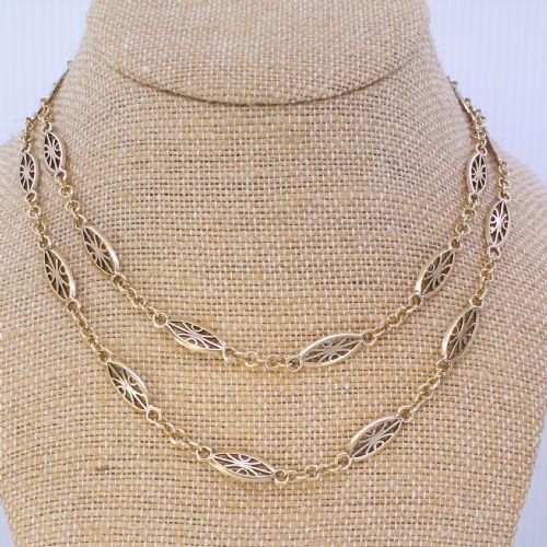 MID CENTURY 9K GOLD 31 INCH CHAIN CIRCA 1960 - ADDITIONAL PHOTO 3