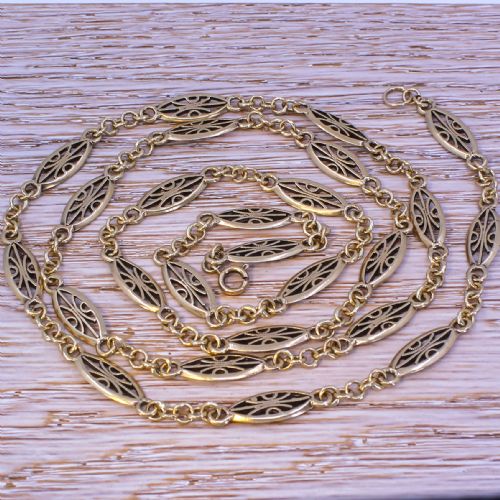 MID CENTURY 9K GOLD 31 INCH CHAIN CIRCA 1960 - ADDITIONAL PHOTO 4
