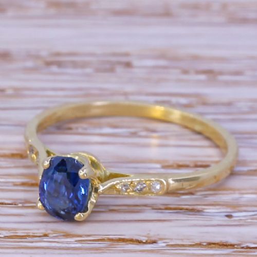 Art Deco 0.50 Carat Burmese Sapphire Solitaire Ring, Circa 1915