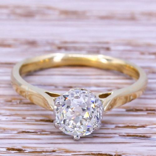 fig 1. Art Deco 0.99 Carat Old Cut Diamond Engagement Ring, circa 1940