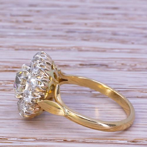 fig 2. Victorian 2.83 Carat Old Cut Diamond Target Cluster Ring, circa 1890