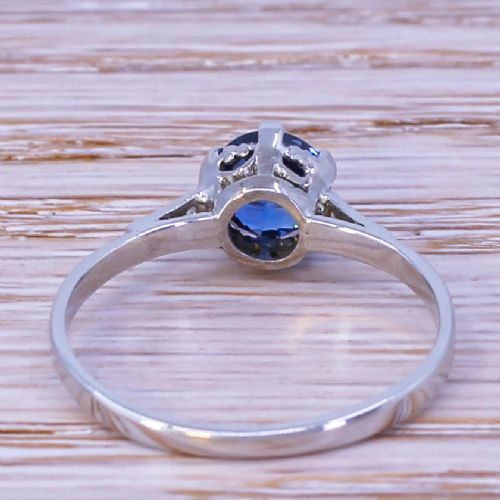fig 3. Mid Century 1.26 Carat Ceylon Sapphire Solitaire Ring