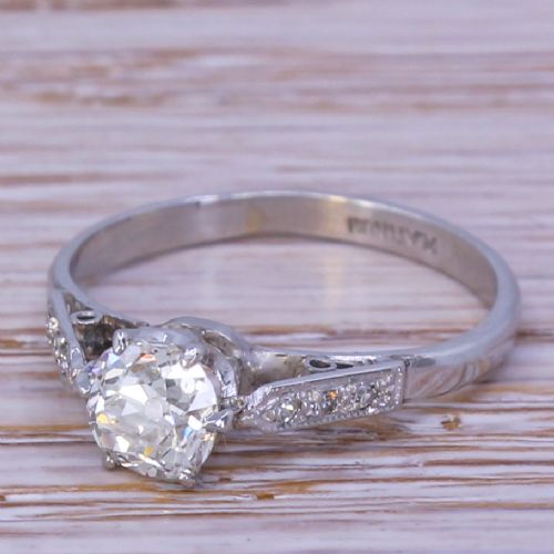Art Deco 0.78 Carat Old Cut Diamond Engagement Ring, Circa 1930