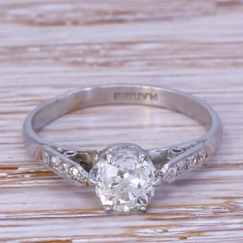 fig 1. Art Deco 0.78 Carat Old Cut Diamond Engagement Ring, circa 1930
