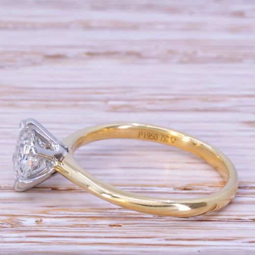 fig 2. 1.03 Carat Old European Cut Diamond Engagement Ring, 18k Yellow Gold & Platinum