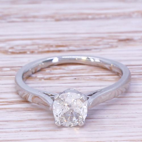 fig 1. Art Deco 0.66 Carat Old Cut Diamond Engagement Ring, circa 1935
