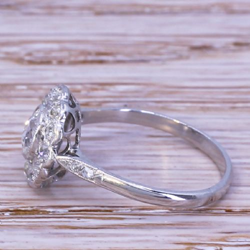fig 2. Art Deco 0.72 Carat Old Cut Diamond Cluster Ring, circa 1940