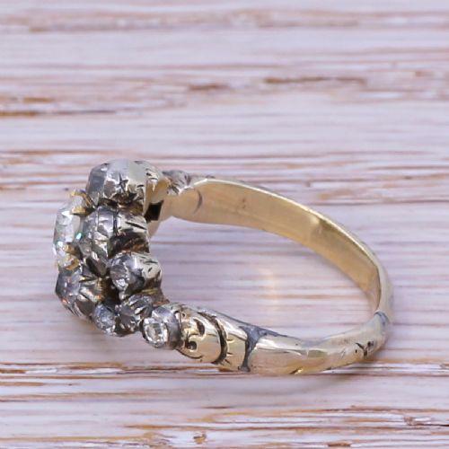 fig 2. Georgian 1.25 Carat Old Cut Diamond Cluster Ring, circa 1820