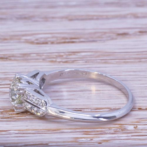 fig 2. Art Deco 0.90 Carat Old Cut Diamond Engagement Ring, circa 1920