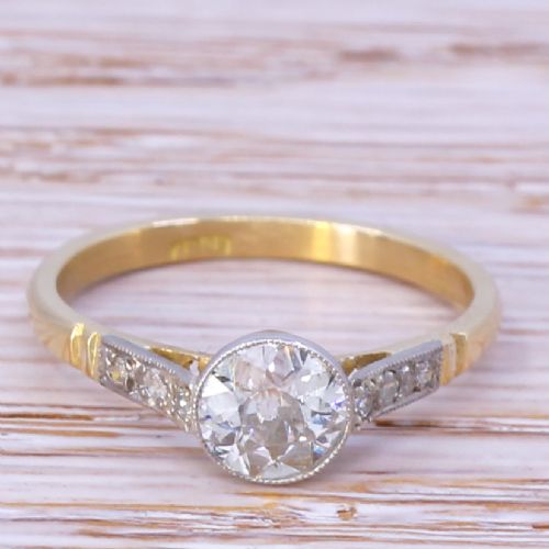 Art Deco 0.70 Carat Old Cut Diamond Engagement Ring, Circa 1930