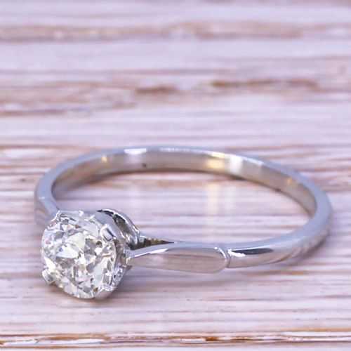 Art Deco 0.54 Carat Old Cut Diamond Engagement Ring, Circa 1925