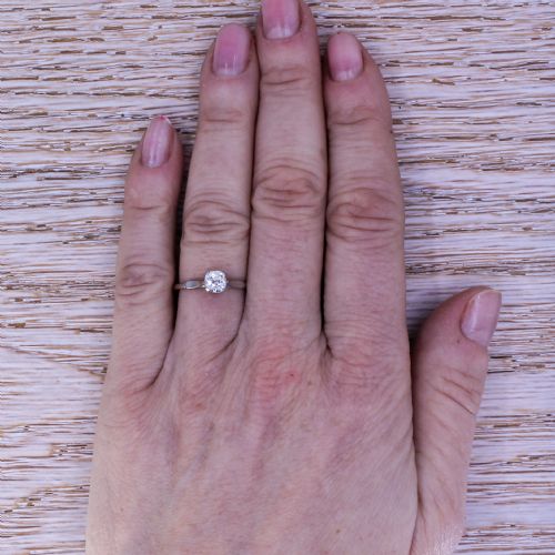 fig 1. Art Deco 0.54 Carat Old Cut Diamond Engagement Ring, circa 1925
