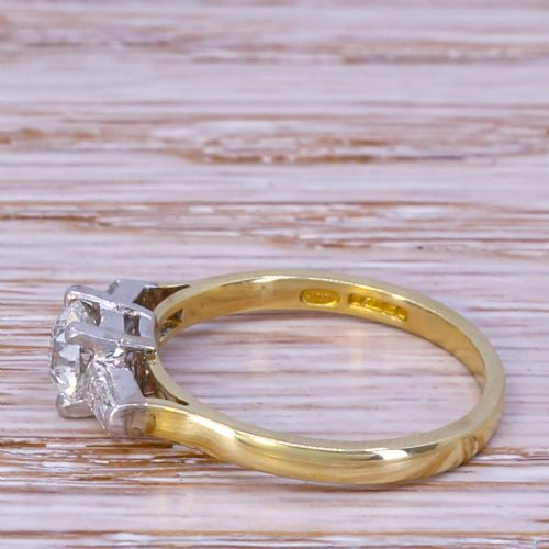 fig 2. 0.59 Carat Old Cut Diamond Engagement Ring, 18k Yellow & White Gold