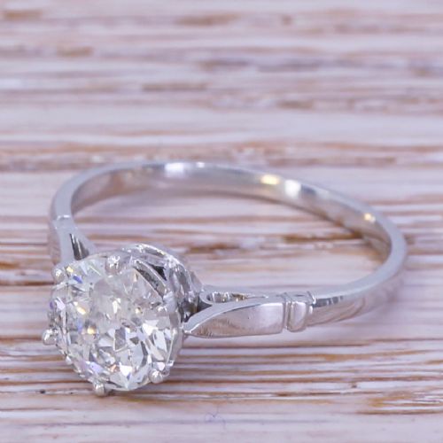 Art Deco 1.16 Carat Old Cut Diamond Engagement Ring, Circa 1920