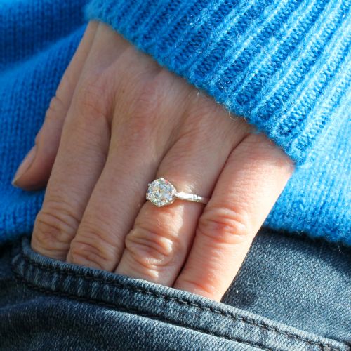 fig 1. Art Deco 1.16 Carat Old Cut Diamond Engagement Ring, circa 1920