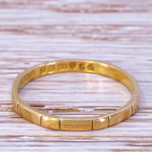 Mid Century 22k Yellow Gold Wedding Band Ring, Dated 1955