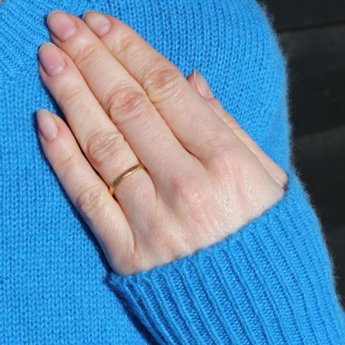 fig 1. Mid Century 22k Yellow Gold Wedding Band Ring, dated 1955