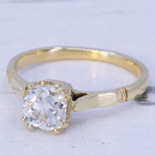 Art Deco 1.30 Carat Old Cut Diamond Engagement Ring, Circa 1920