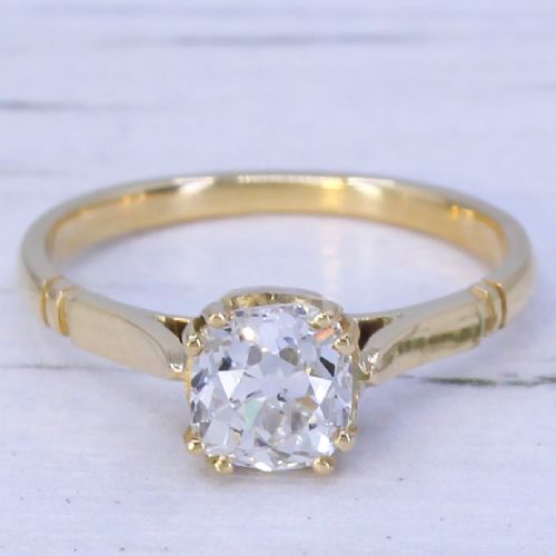 fig 1. Art Deco 1.30 Carat Old Cut Diamond Engagement Ring, circa 1920