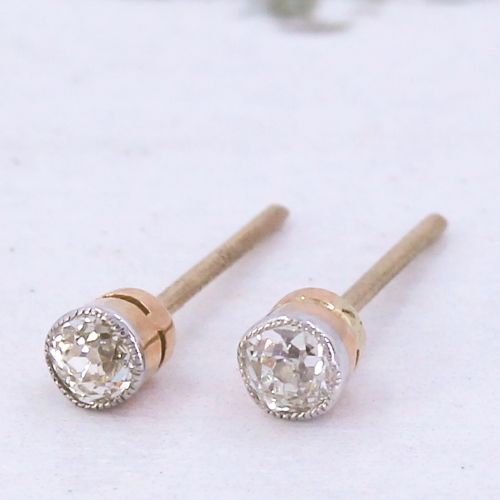 Art Deco 0.40 Carat Old Cut Diamond Stud Earrings, Circa 1925