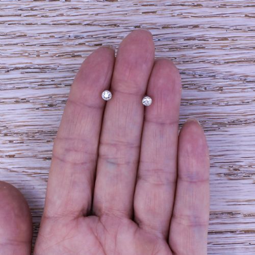 fig 1. Art Deco 0.40 Carat Old Cut Diamond Stud Earrings, circa 1925