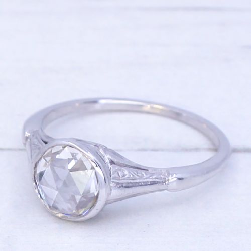 EDWARDIAN 100 CARAT ROSE CUT DIAMOND SOLITAIRE RING CIRCA 1910