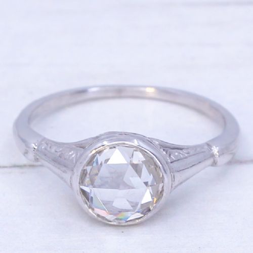 fig 1. Edwardian 1.00 Carat Rose Cut Diamond Solitaire Ring, circa 1910