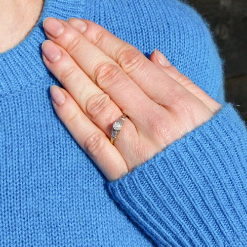 MID CENTURY 010 CARAT DIAMOND ENGAGEMENT RING CIRCA 1950 - ADDITIONAL PHOTO 8