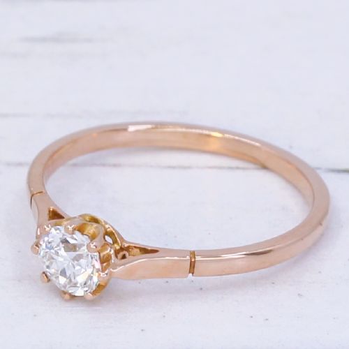 Art Deco 0.38 Carat Old Cut Diamond Engagement Ring, Circa 1925