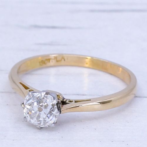 Art Deco 0.76 Carat Old Cut Diamond Engagement Ring, Circa 1920