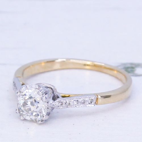 fig 1. Art Deco 0.64 Carat Old Cut Diamond Engagement Ring, circa 1920