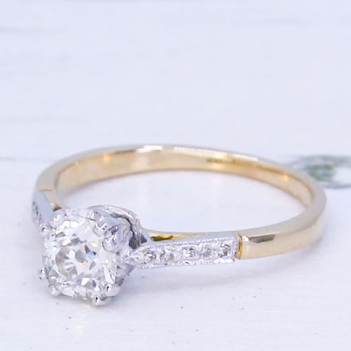 Art Deco 0.64 Carat Old Cut Diamond Engagement Ring, Circa 1920