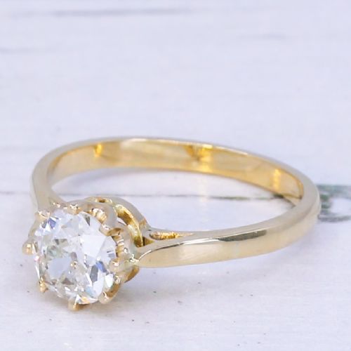 Art Deco 0.86 Carat Old Cut Diamond Engagement Ring, Circa 1920