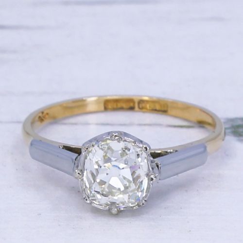 fig 2. Edwardian 1.54 Carat Old Cut Diamond Engagement Ring, circa 1910
