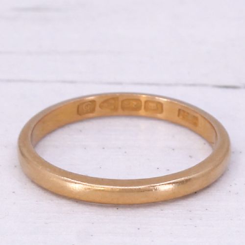 Vintage 22k Yellow Gold Wedding Band Ring, Dated 1933