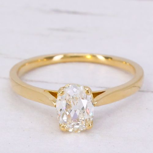 fig 2. Art Deco 0.76 Carat Old Oval Cut Diamond Engagement Ring, circa 1920