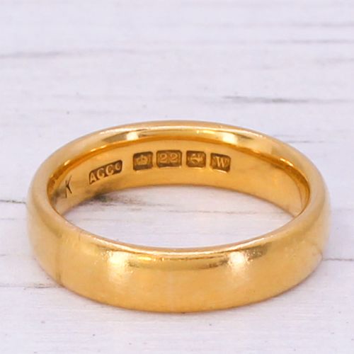 Antique 22k Yellow Gold Wedding Band, Dated 1921