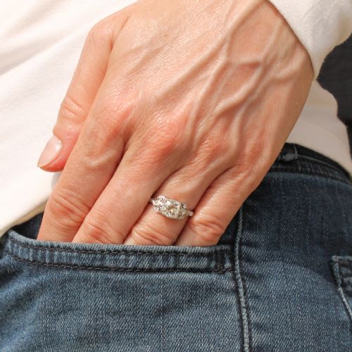 fig 1. Edwardian 1.06 Carat Old Cut Diamond Engagement Ring, circa 1910