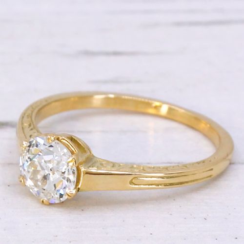 Edwardian 0.80 Carat Old Cut Diamond Engagement Ring, Circa 1920