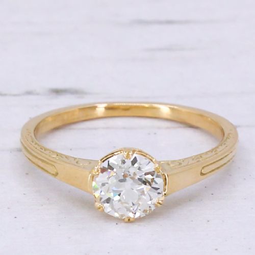fig 2. Edwardian 0.80 Carat Old Cut Diamond Engagement Ring, circa 1920