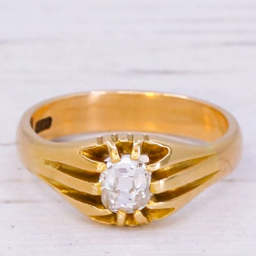 fig 2. Victorian 0.50 Carat Old Cut Diamond Solitaire Ring, circa 1900