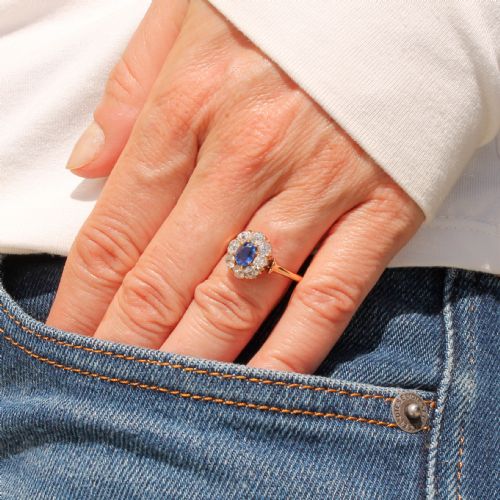 fig 1. Victorian 0.63 Carat Sapphire & 0.90 Carat Diamond Ring, circa 1890