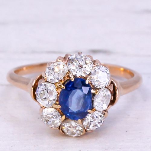 fig 2. Victorian 0.63 Carat Sapphire & 0.90 Carat Diamond Ring, circa 1890